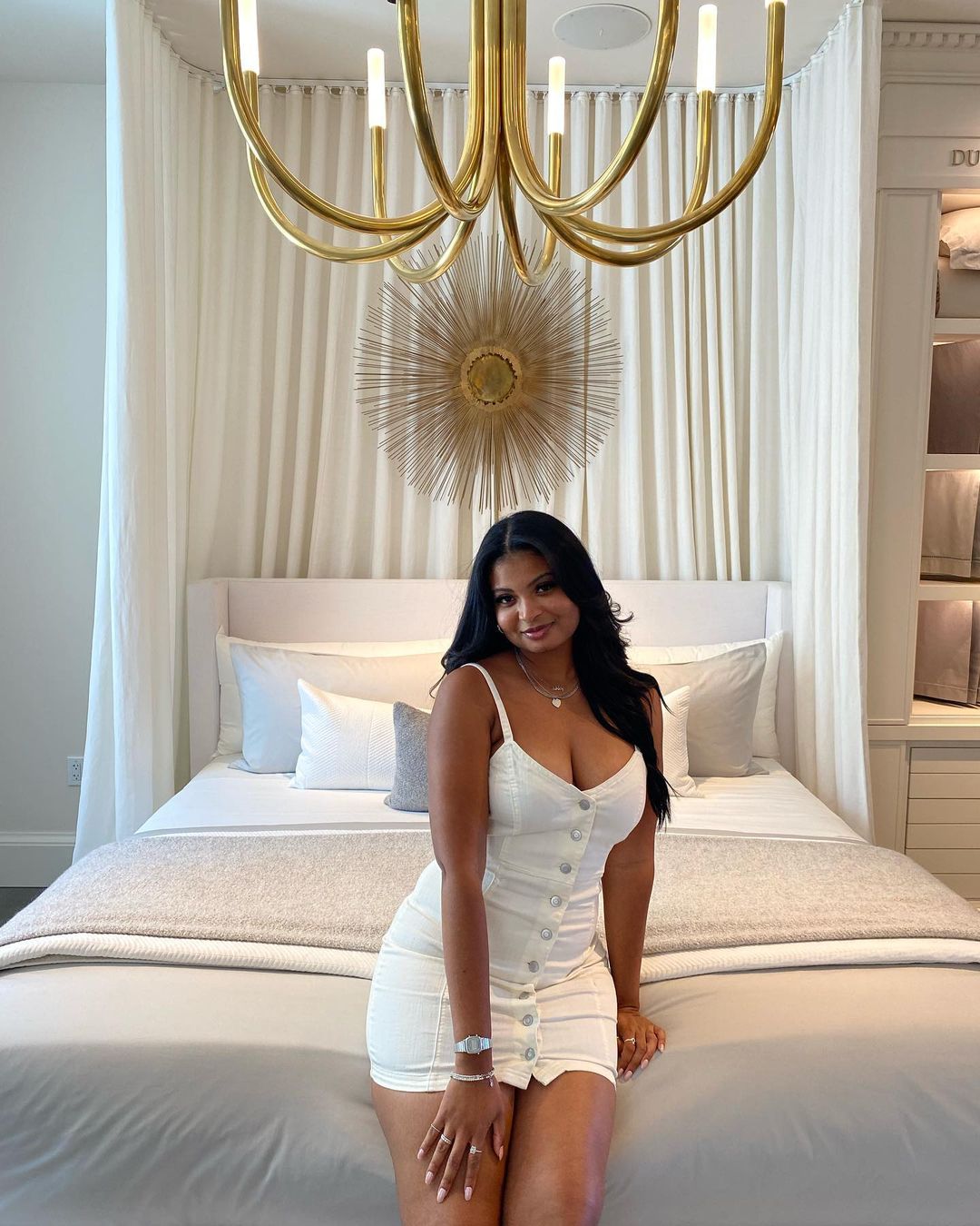 Telsa White Denim Dress