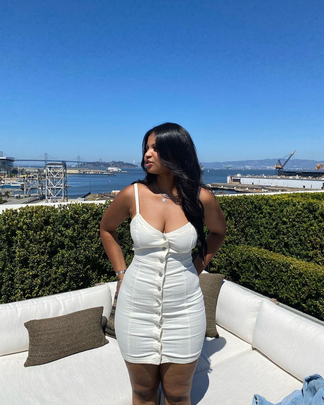 Telsa White Denim Dress