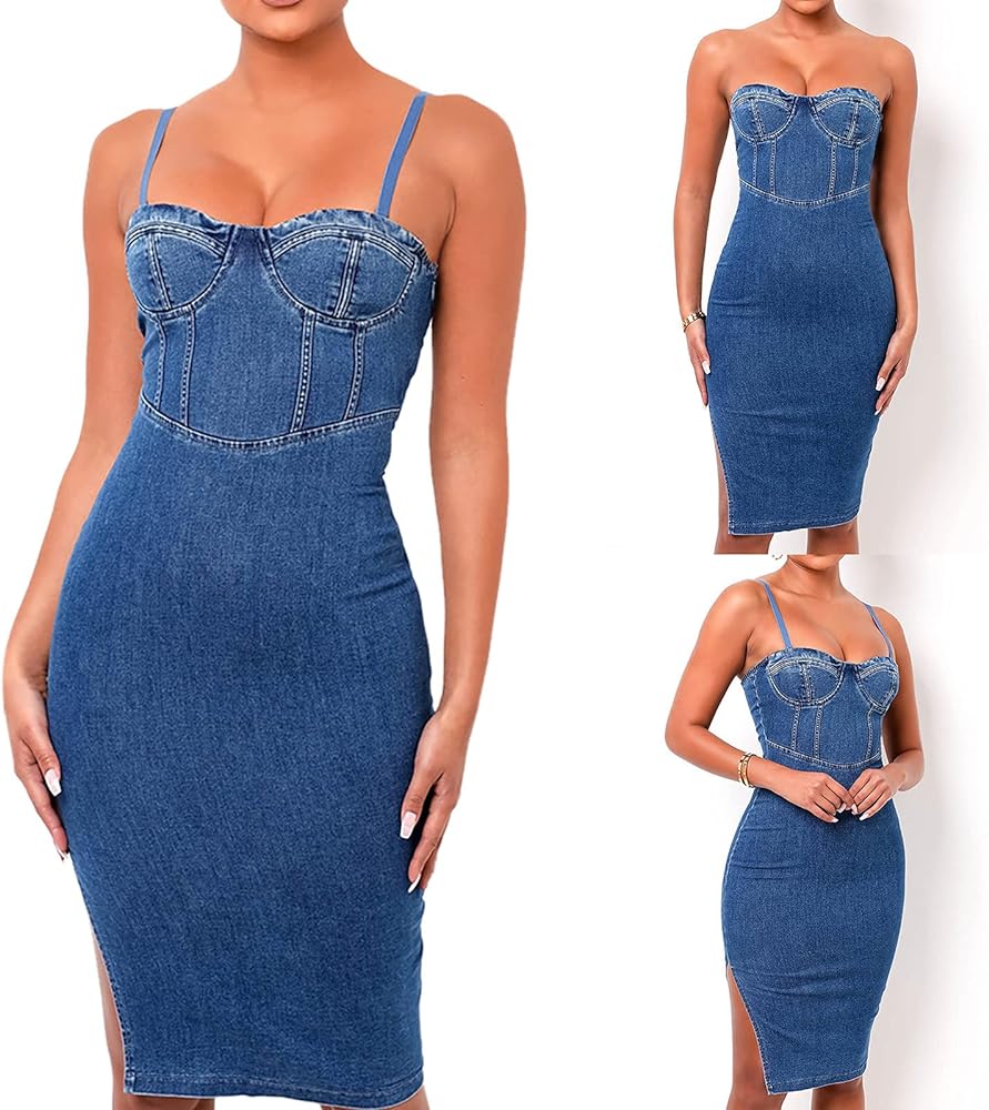Merna Bustier Denim Dress