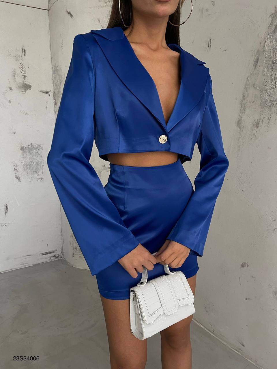 Bee Satin Crop Jacket