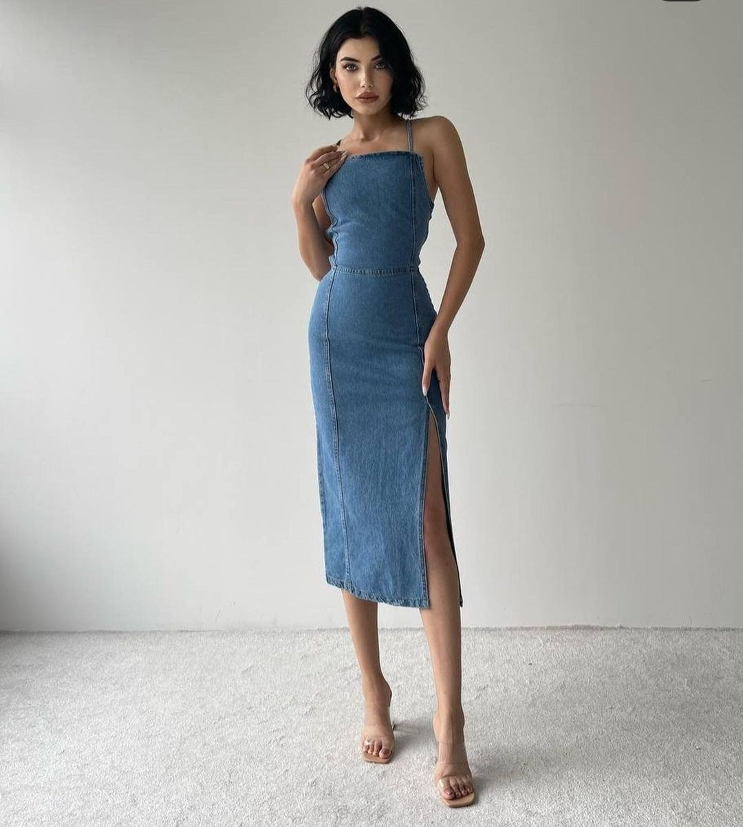 Nancy Denim Strappy Dress