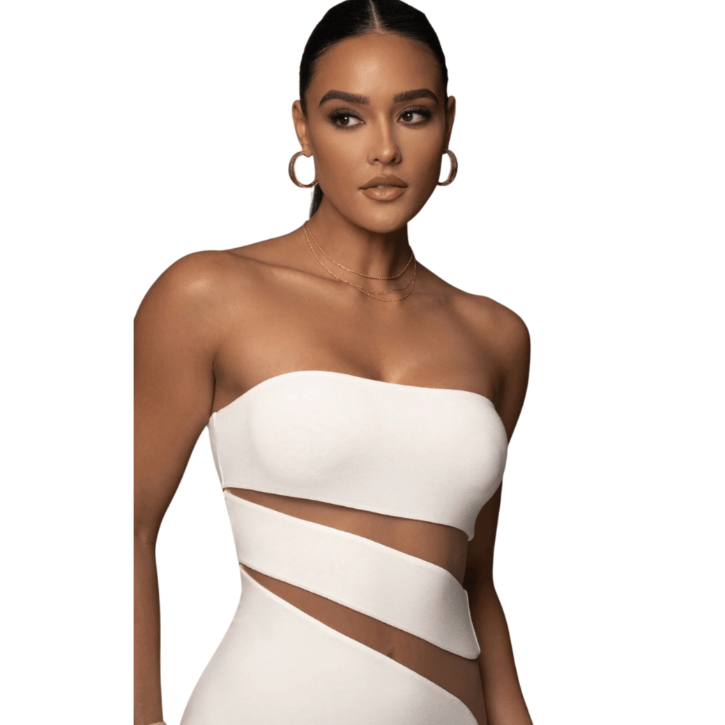 Ida Mesh Panel Midi Dress