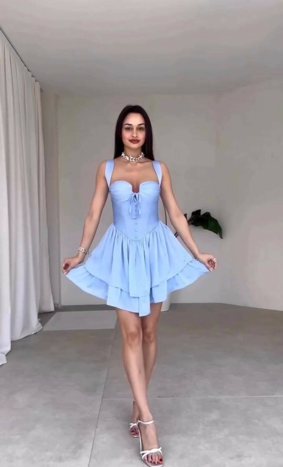 Val - Bustier Two-Tier Mini Dress