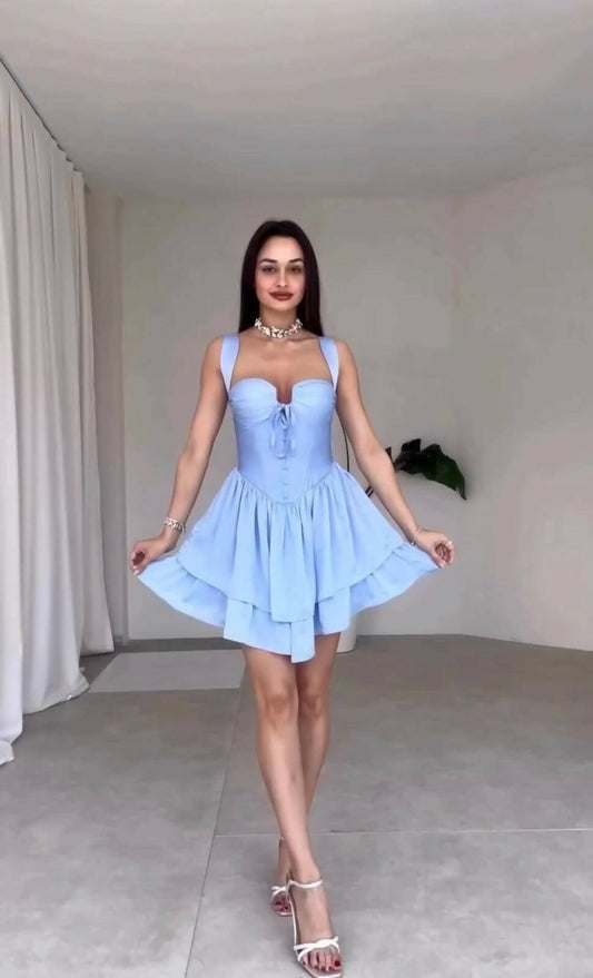 Val - Bustier Two-Tier Mini Dress