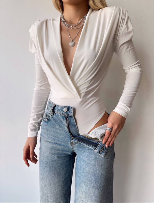 Oka Padded Shoulder Bodysuit