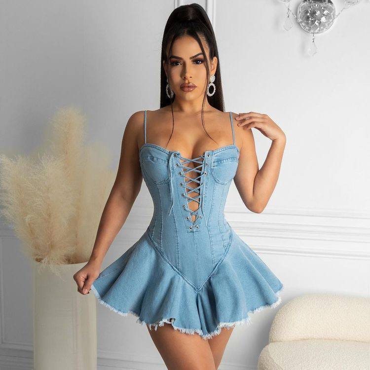 Amoy Denim Corset Dress