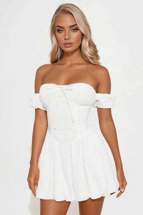 Chix - Off-Shoulder Pumpkin-Bottom Dress