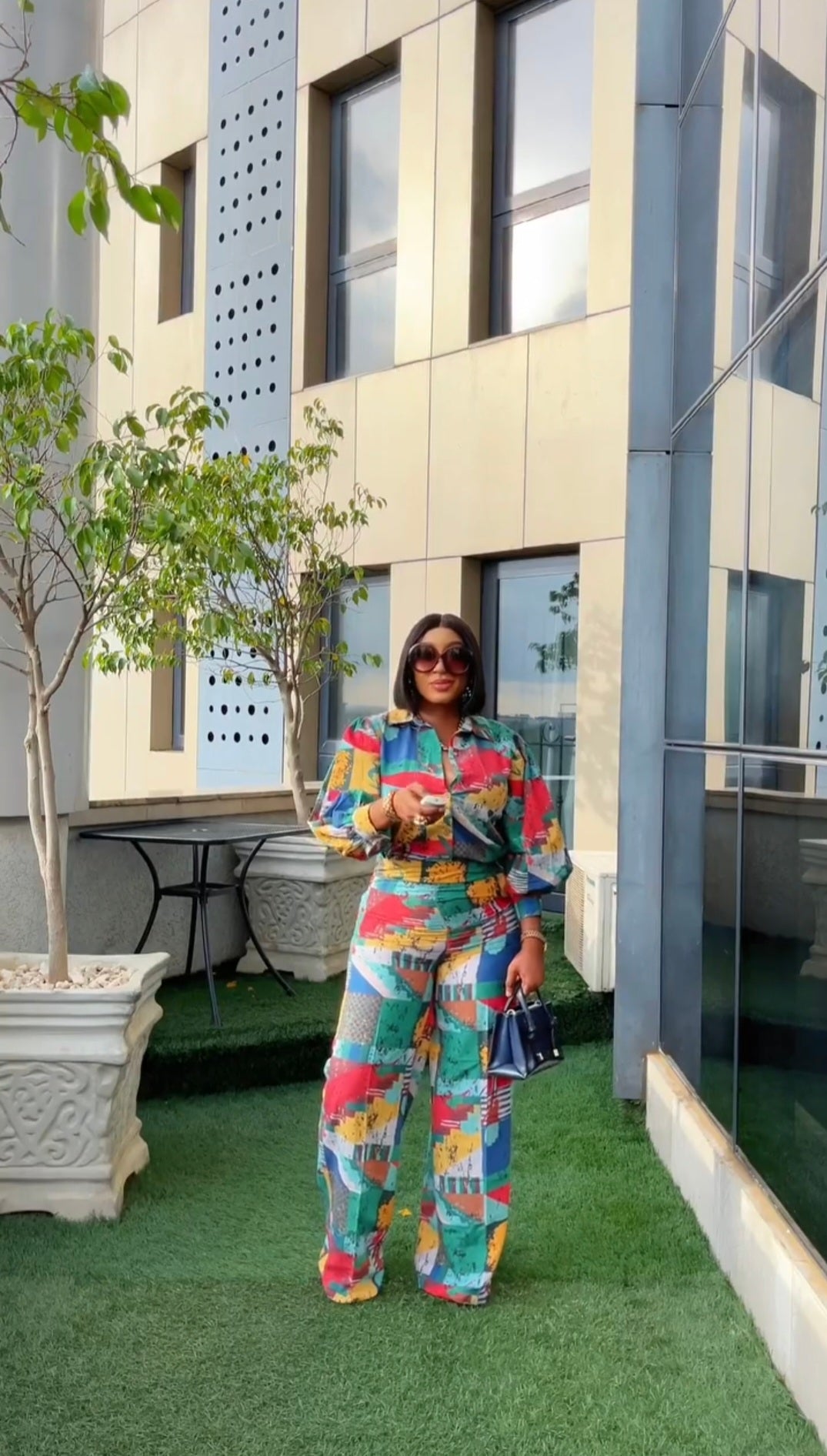 Reba Patchwork Pant Set